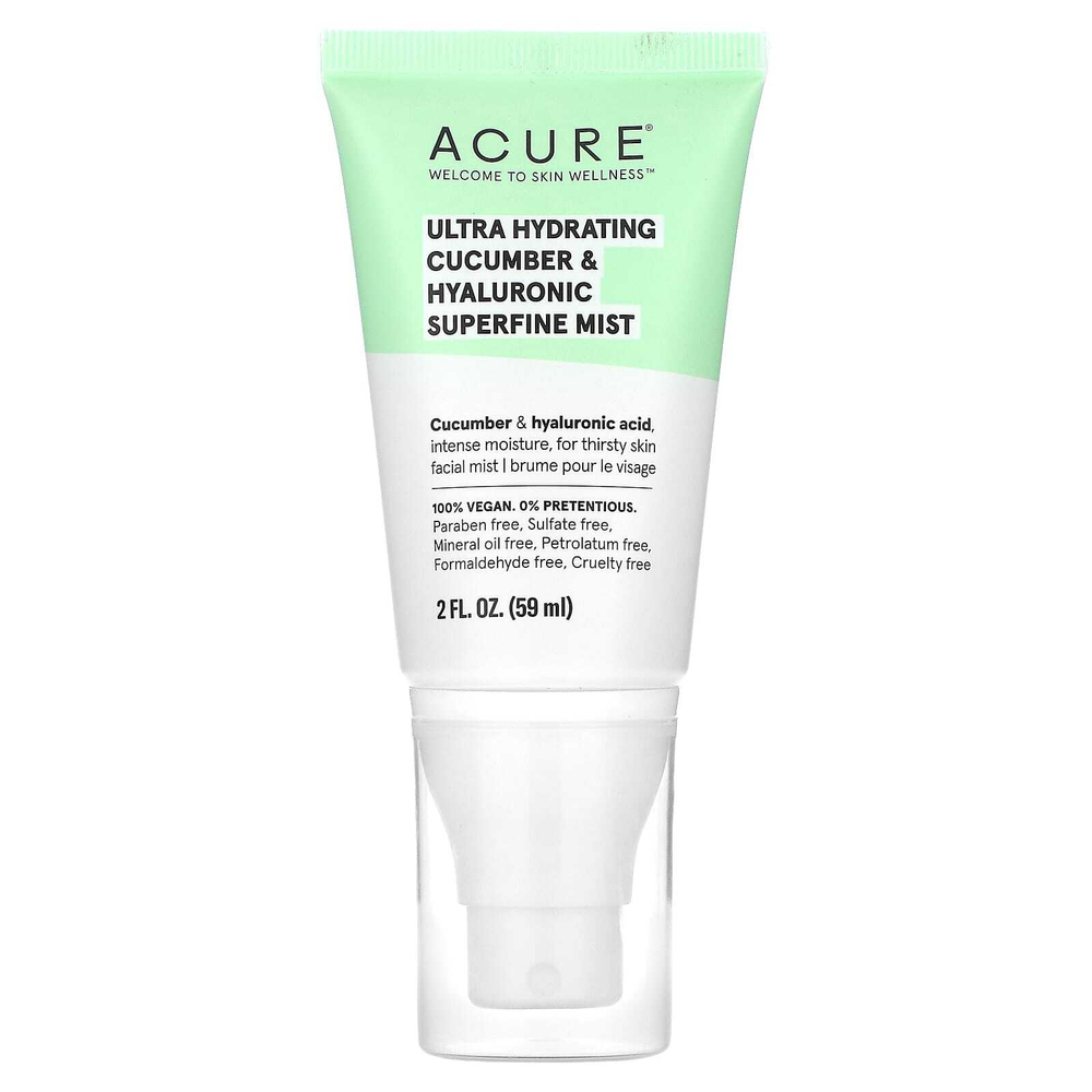ACURE, Ultra Hydrating, сверхтонкий спрей с огурцом и гиалуроновой кислотой, 59 мл (2 жидк. унц.)