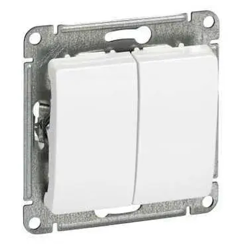 GLOSSA 2-клавишный ВЫКЛЮЧАТЕЛЬ, сх.5, 10АХ, механизм, БЕЛЫЙ