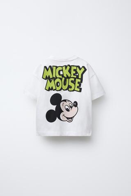 ZARA ФУТБОЛКА С ПРИНТОМ MICKEY MOUSE © DISNEY, ЭКРЮ