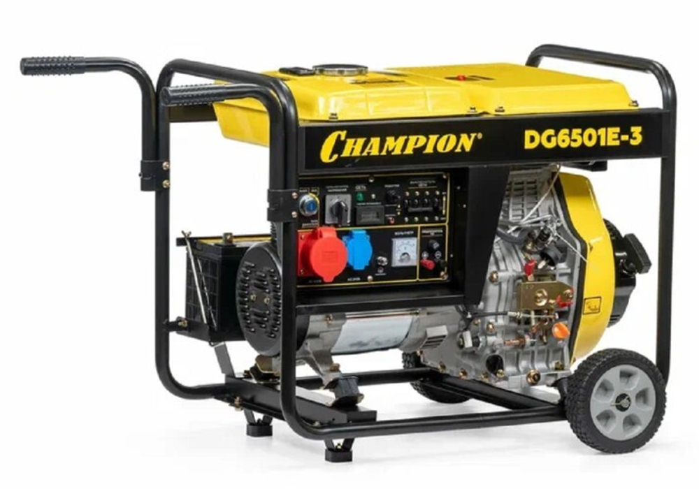 Электростанция дизельная с воздушным охлаждением CHAMPION DG6501E-3