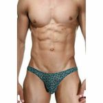 Мужские трусы тонги синие с леопардовым принтом La Blinque LB15335