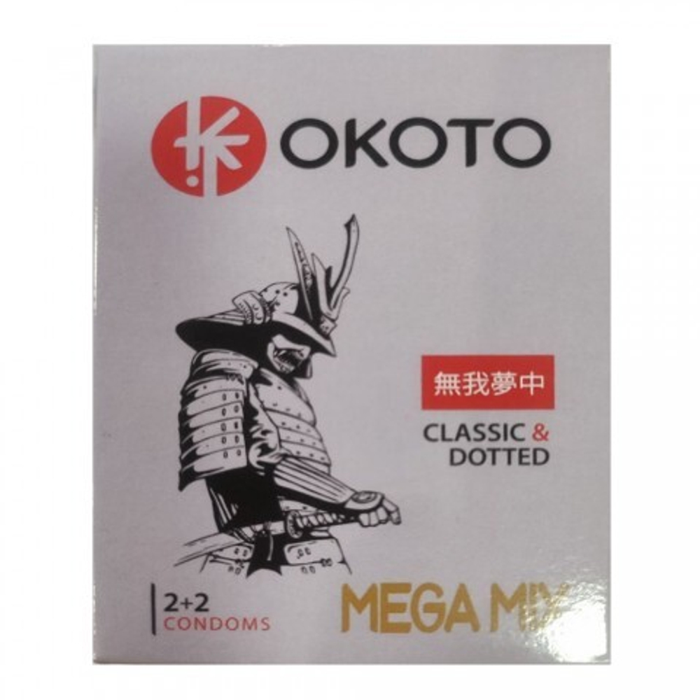 Презервативы ОКОТО MEGA MIX(2 классических + 2 с точечной текстурой)