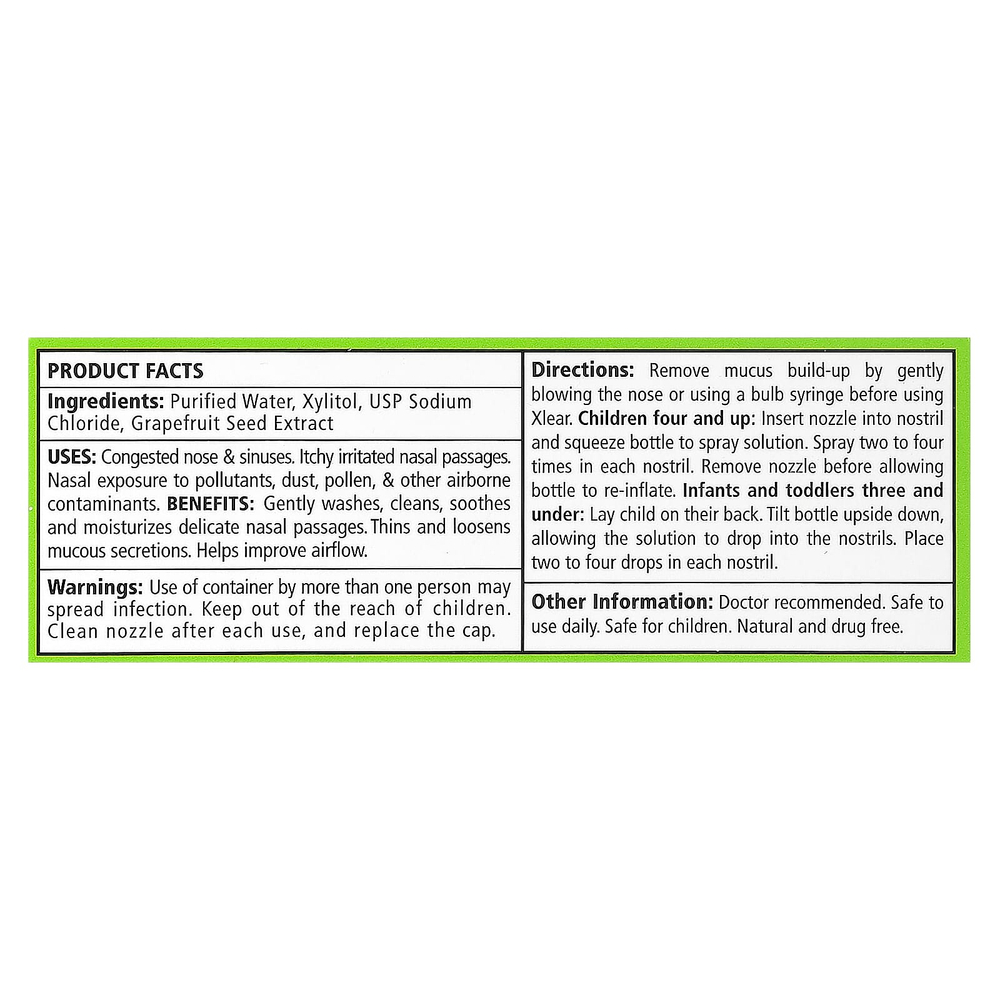 Xlear, Kid's Xlear®, натуральный солевой назальный спрей, 22 мл (0,75 жидк. унции)