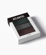 Мужские трусы шорты Atlantic, набор из 3 шт., хлопок, изумрудные + темно-серый меланж + баклажановые, 3MH-218
