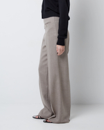 Брюки из шерсти елочка бежевый/молочный