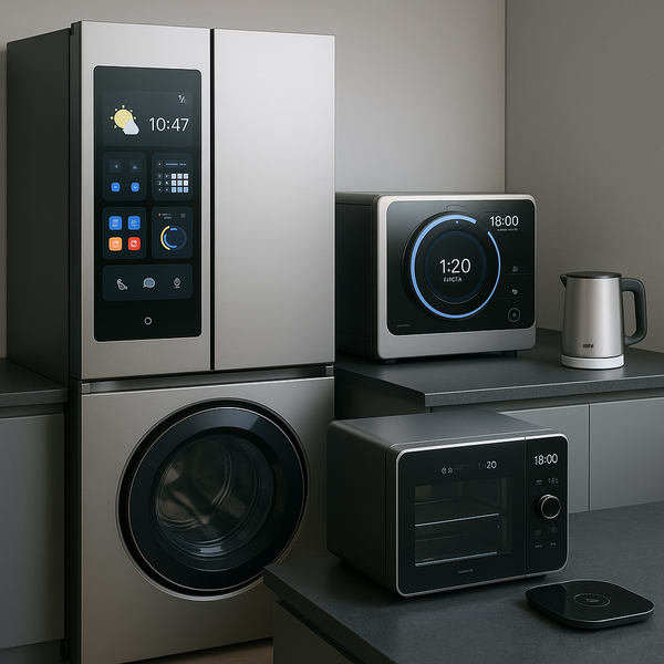 Будущее крупной бытовой техники: умные холодильники, стиралки и кухонные гаджеты.
