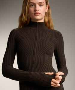 Oysho Термокомбинезон Base Layer в рубчик, темно-коричневый