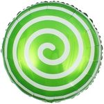 Шар (18"/46 см) Круг, Леденец Спираль, Зеленый 1 шт.