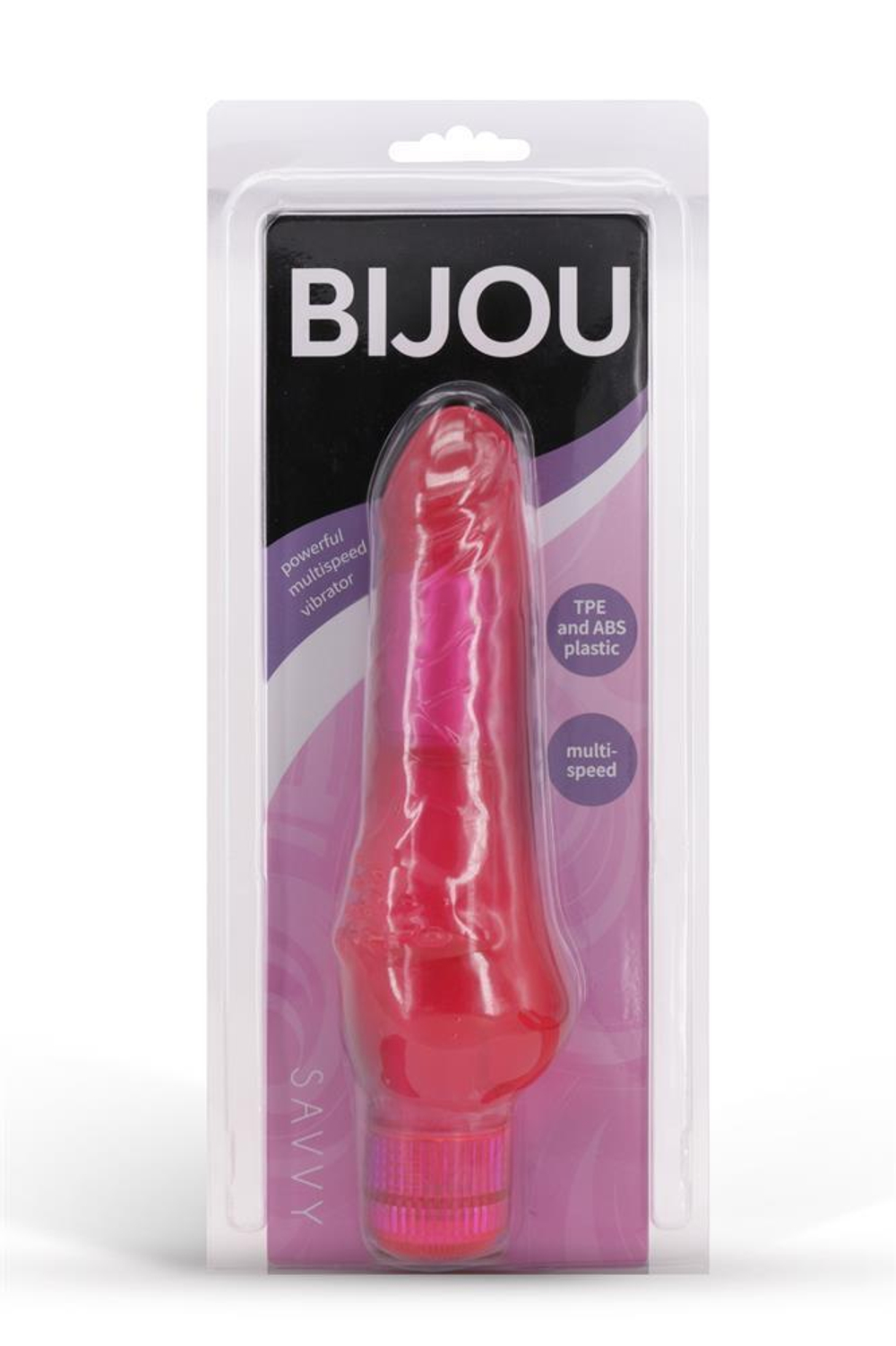 Розовый вибратор с шипами SAVVY - 17,5 см. (Цвет: розовый)