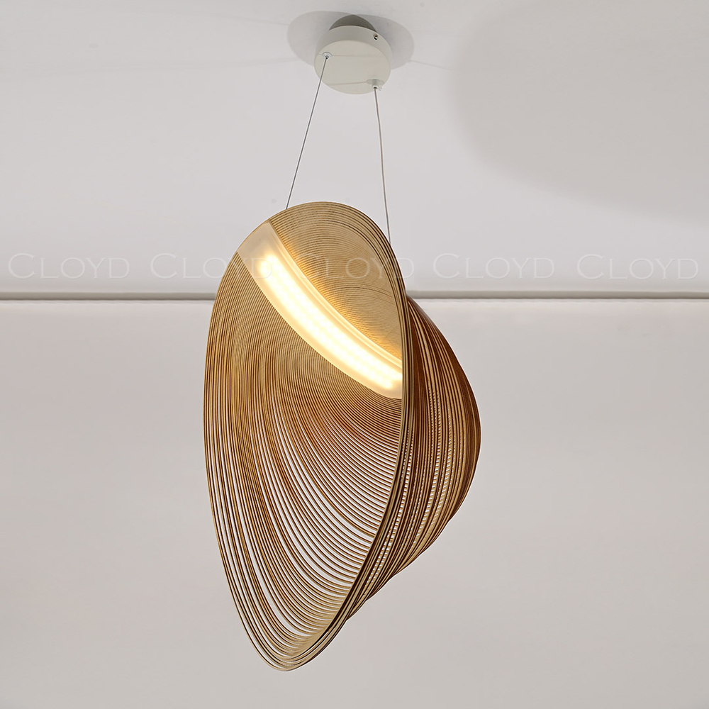 Подвесной светильник Cloyd FUETE P1 / шир. 60 см - дерево - белый (арт.11414)