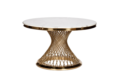76AR-DT805 Стол обеденный иск.мрамор Bianca Luna/зол d120*75