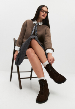 Ботинки // Ellie // Chocolate // Suede