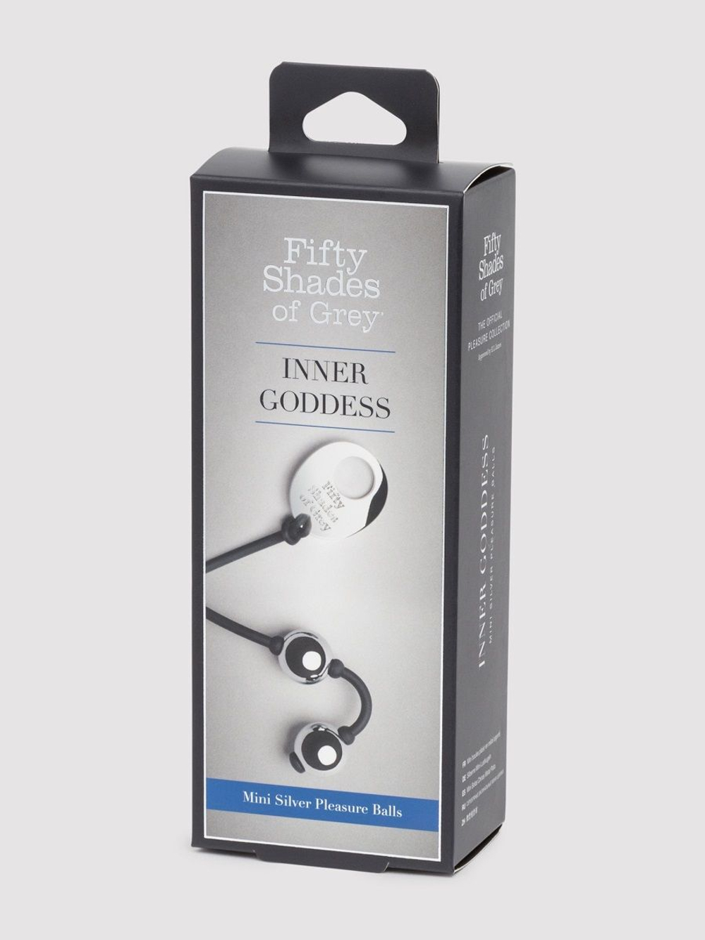 Серебристые шарики Inner Goddess Mini Silver Pleasure Balls 85g на черном силиконовом шнурке (Цвет: серебристый с черным)