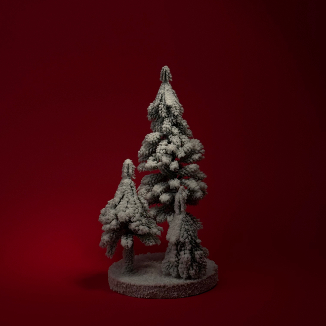 Елочки искусств. заснеж. на подставке, Н26х17х17см, зеленый/белый