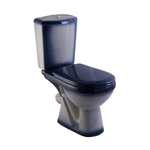 Унитаз-компакт "Комфорт" синий (косой, нижн, сид. полип., 2-кн арм) (Rosa)