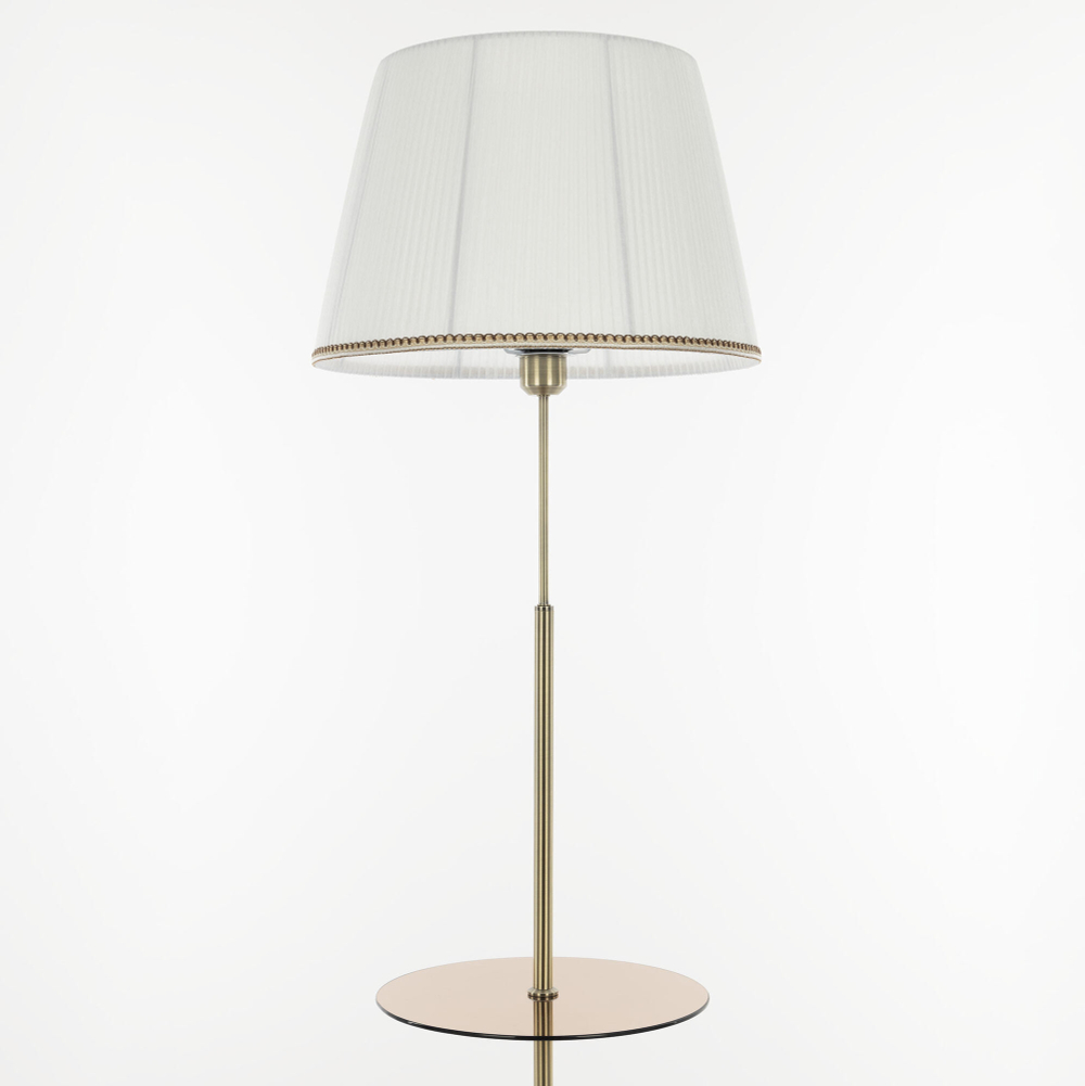 Citilux Линц CL402980T Торшер бронза со столиком и белым абажуром