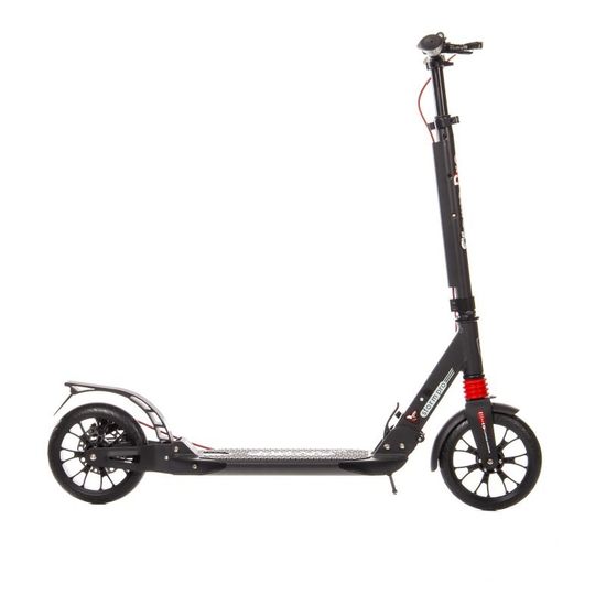 Складной двухколёсный самокат Micar Storm Pro 200 мм с двумя амортизаторами и ручным дисковым тормозом, черный