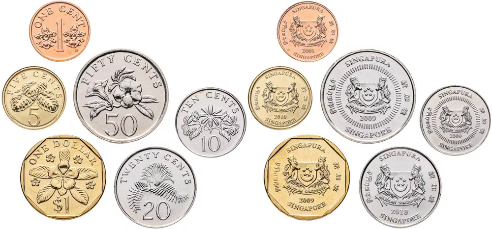 Сингапур 1992-2013 Герб - набор 6 монет XF