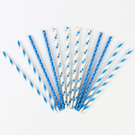 Трубочки бумажные сине-белые 20 см 12 шт.