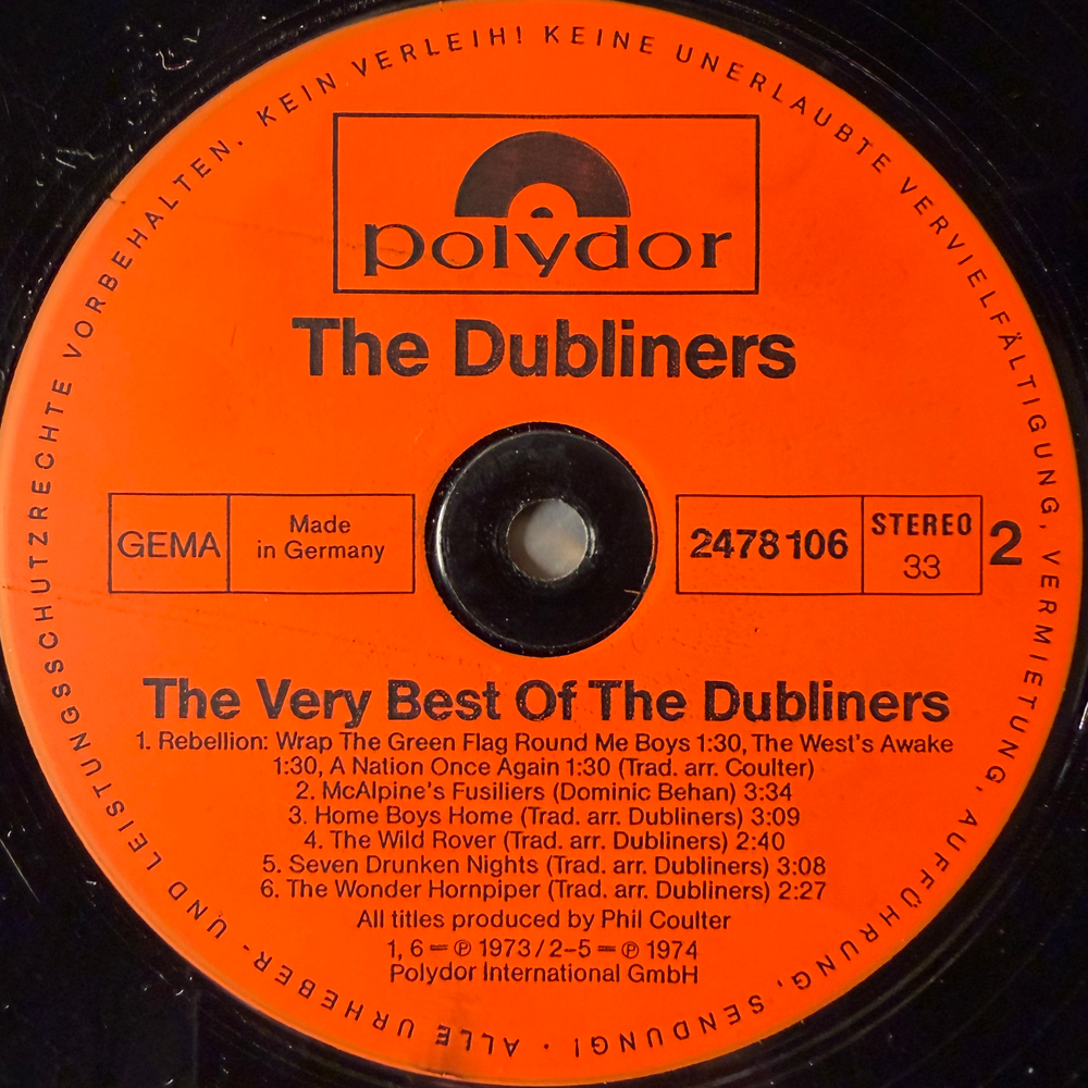 The Dubliners ‎– The Very Best Of The Dubliners 2LP (Германия 1975г.)