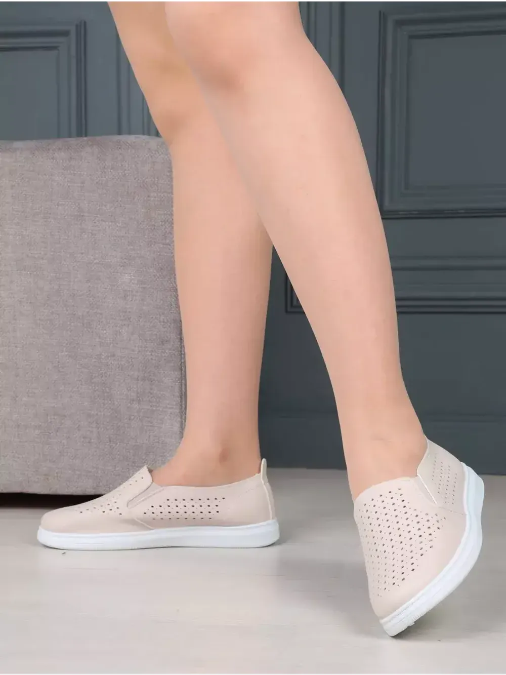 Мокасины летние с перфорацией