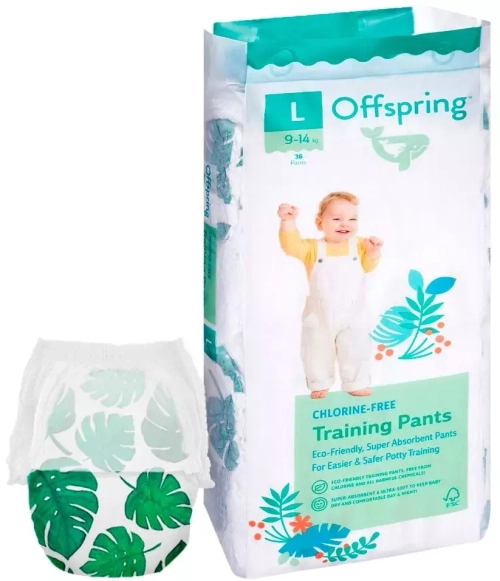 Offspring трусики-подгузники L 9-14кг 36шт тропики