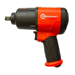 Пневмогайковерт ударный''Twin Hammer''срегулировкой1/2''+набор головок(9-11,13,14,17,19,22,24,27мм,720Hм,7500об/мин,6.3bar,236л/мин+лубр.-р+ штуцер) FORCEKRAFT FK-RT-5270K