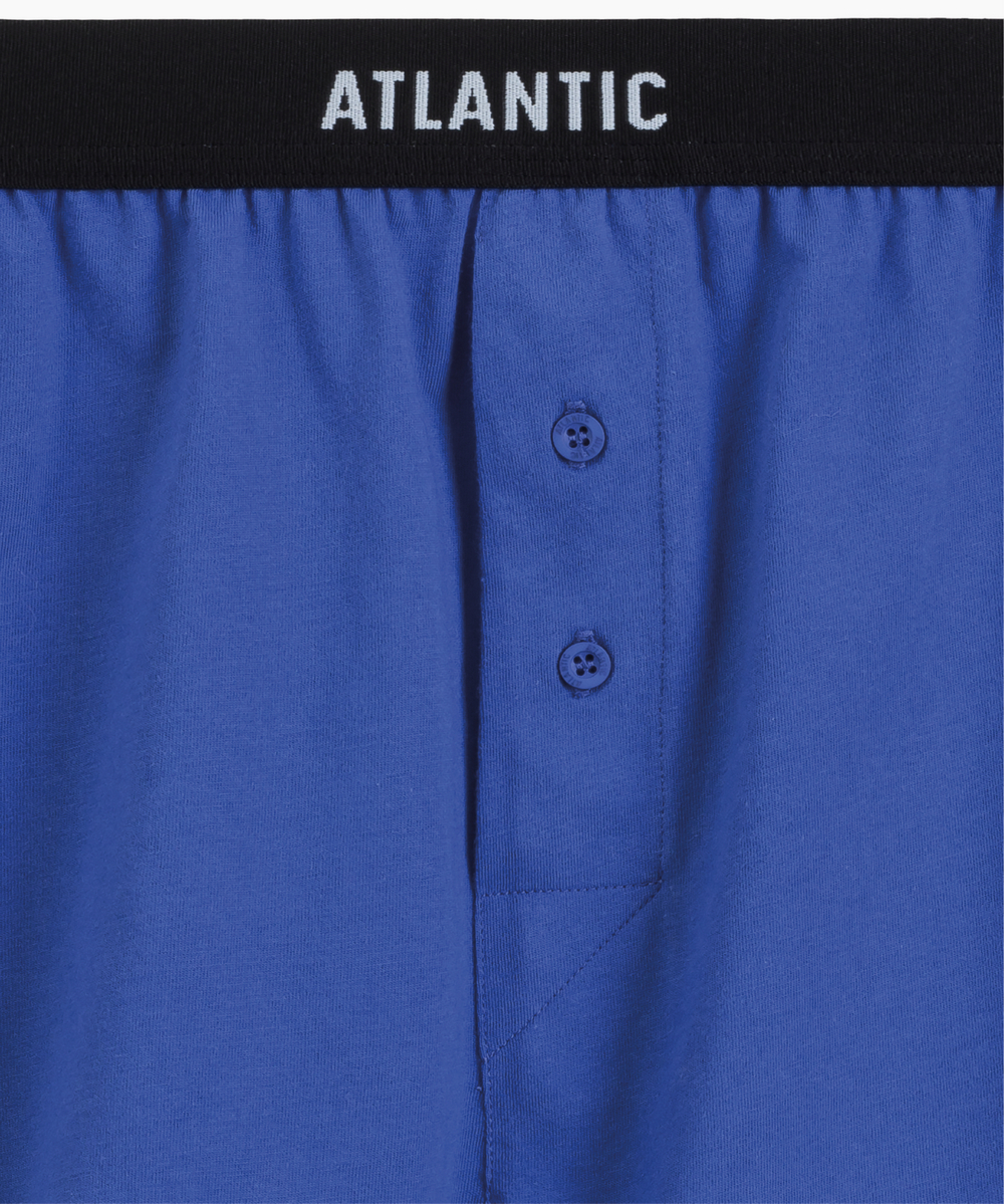 Мужские трусы боксеры Atlantic, набор из 2 шт., хлопок, черный + голубой, 2MBX-093