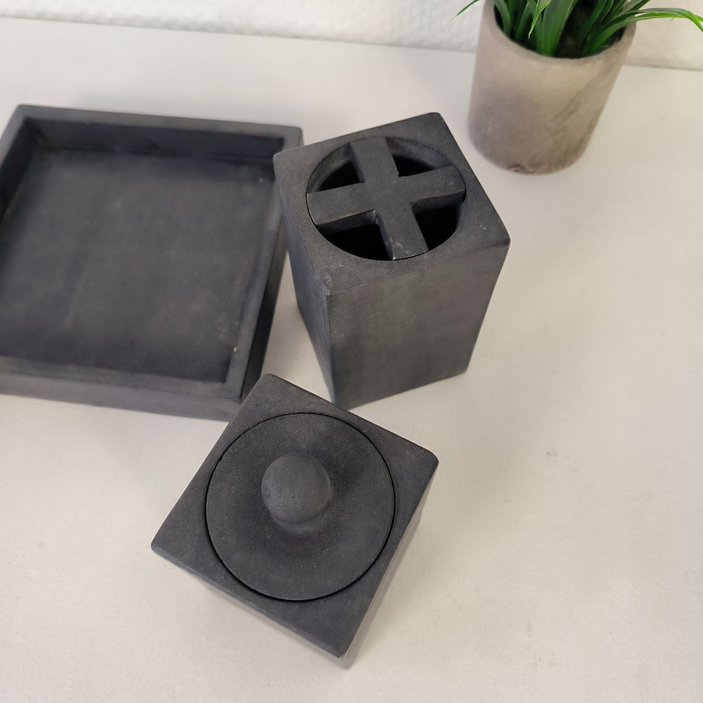 Набор из андезита 7 предм Bhatroom Set Grey NM-65309 (17см*17см) квадрат 0898