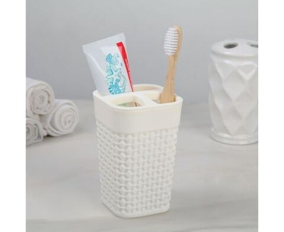 Держатель для зубных щеток (подставка) Oslo, молочный туман PT1344МЛ Plast team