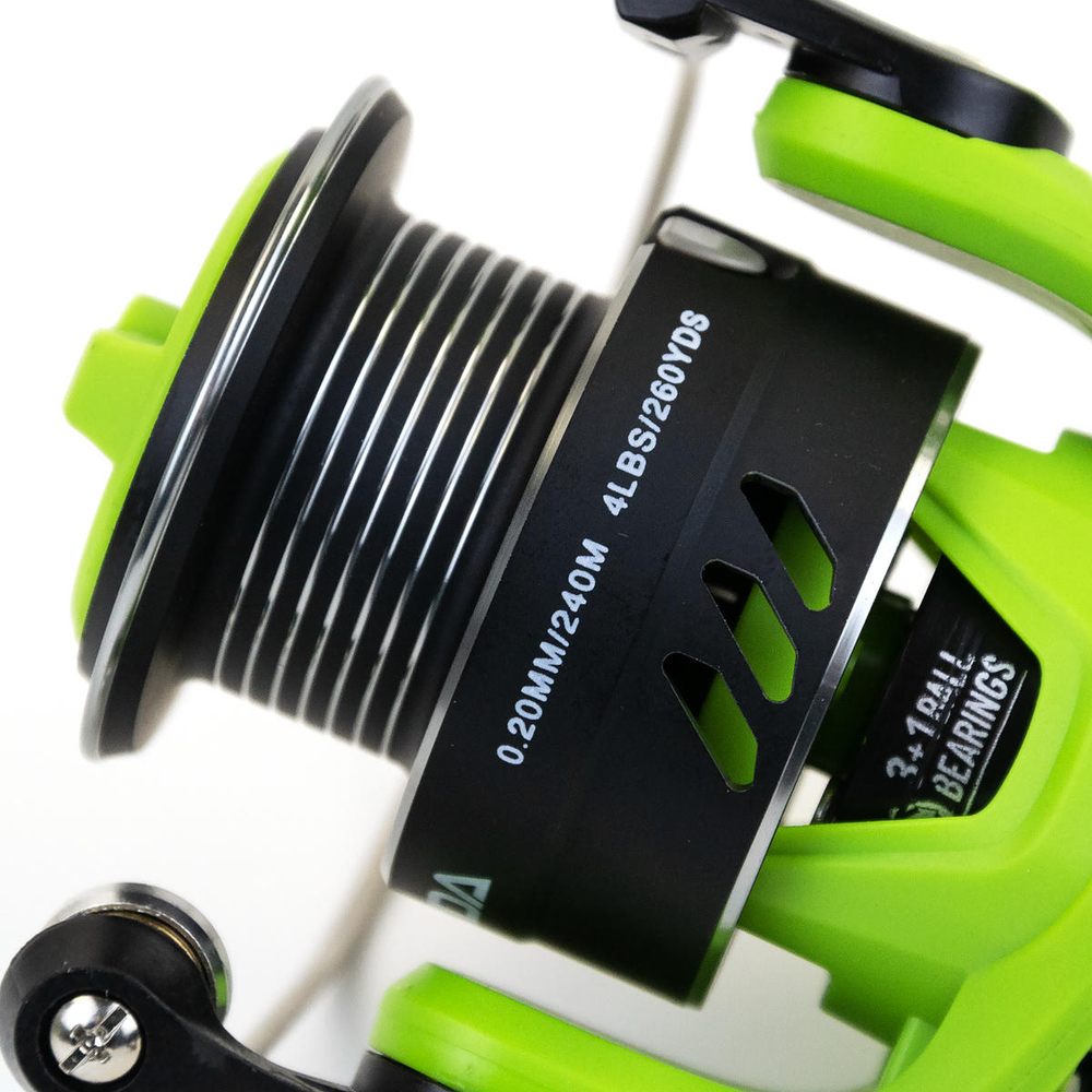 Безынерционная катушка 2000 Kaida SKYLARK (3+1BB, мет. шпуля), Салатовый