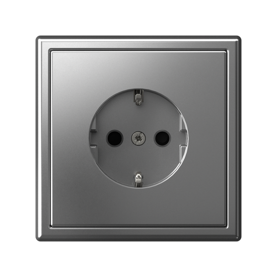 Розетка ArtGallery 16А с заземл. со шторками быстрозажим. клем. механизм сталь SE GAL000945S