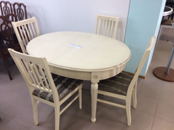 Стол обеденный Лекс 6 (бук/тон 1 с золотой патиной/ножка Круглая)