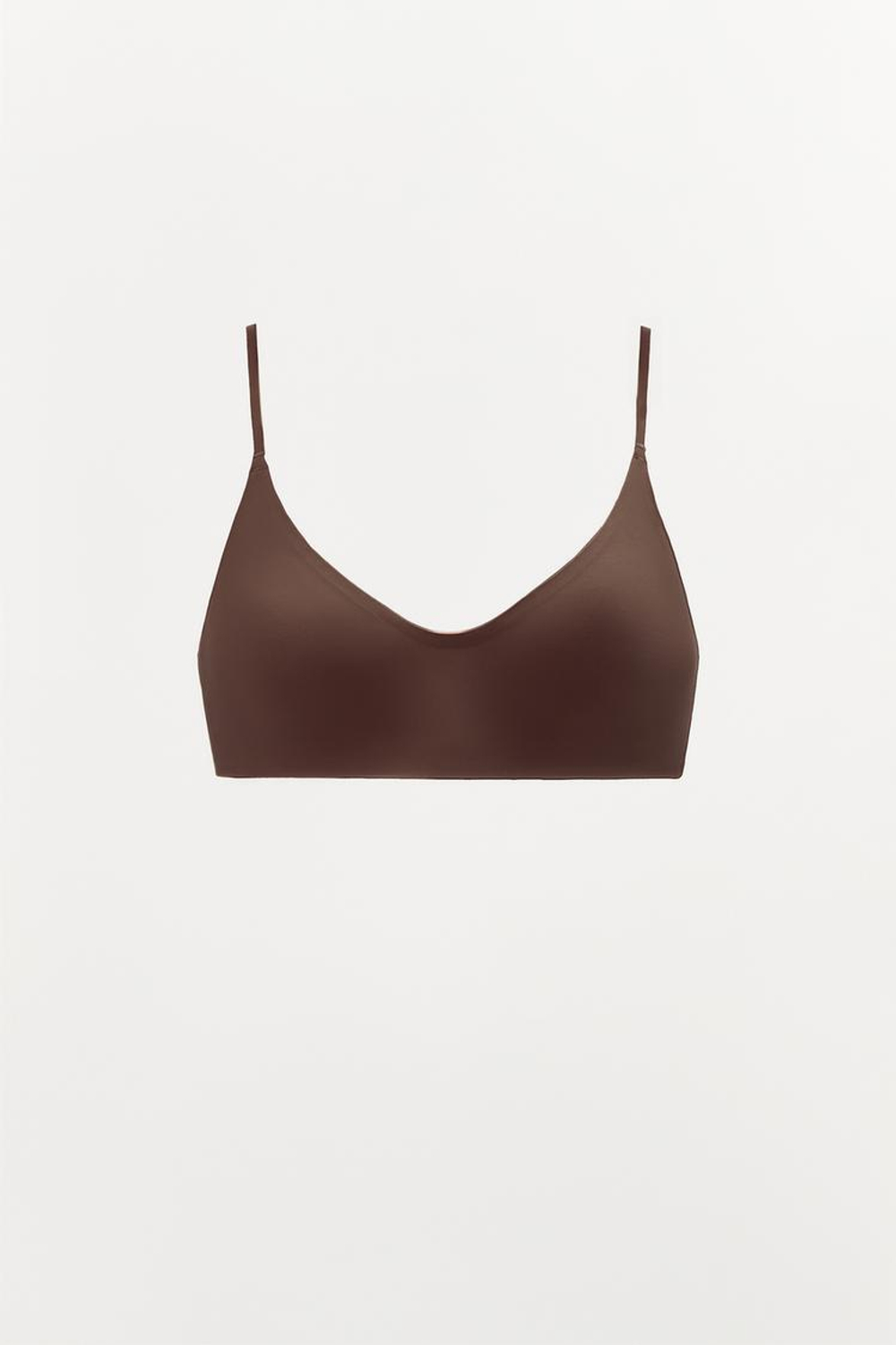 ZARA БРАЛЕТТ ИЗ СМЕСОВОГО ПОЛИАМИДА НА БРЕТЕЛЯХ, КОРИЧНЕВЫЙ