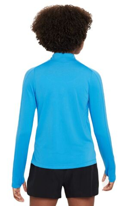 Футболка для девочки теннисная Nike Kids Dri-Fit Long Sleeve 1/2 Zip Top - light photo blue/white