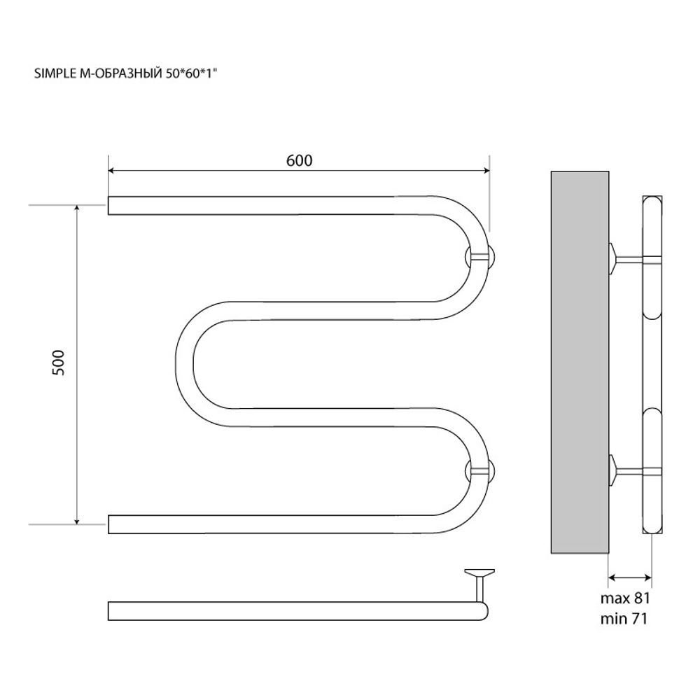 Полотенцесушитель MELODIA Simple 50/60 (MTRSP5060)