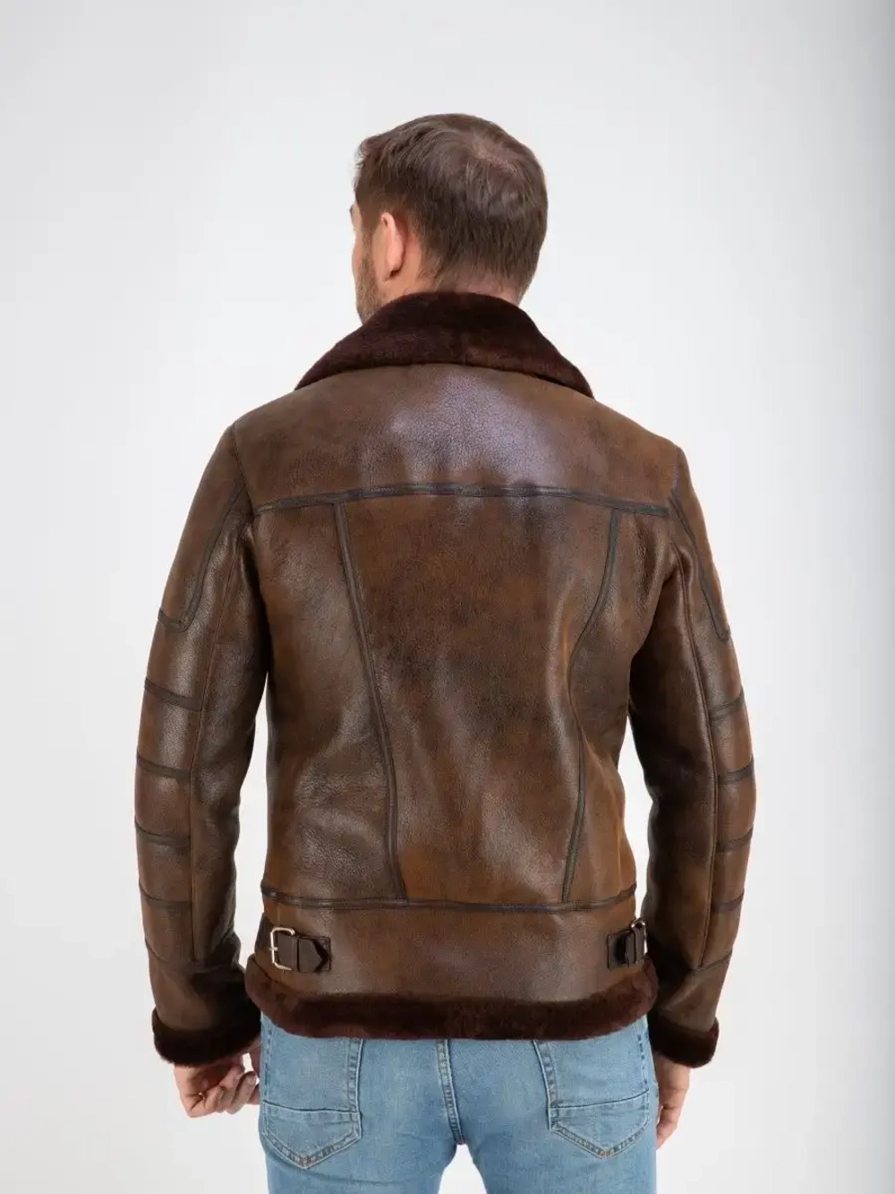 Дубленка мужская натуральная авиатор зимняя Турция