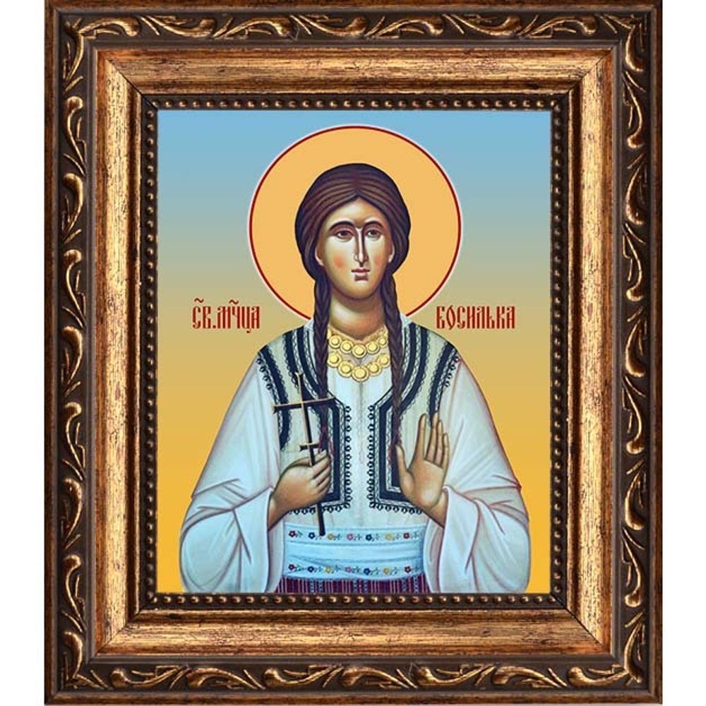 Босилька Пасьянская (Раичич) мученица. Икона на холсте. В раме 10 х 12 см.