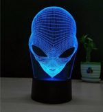 Светильник ночник «3D-Пришелец» на пластиковой подставке, с включателем USB
