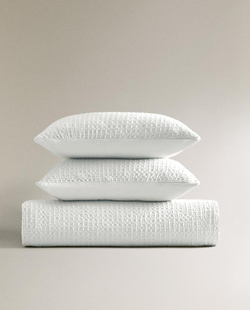 ZARA HOME ОДНОТОННЫЙ ПОДОДЕЯЛЬНИК (200 НИТЕЙ), БЕЛЫЙ