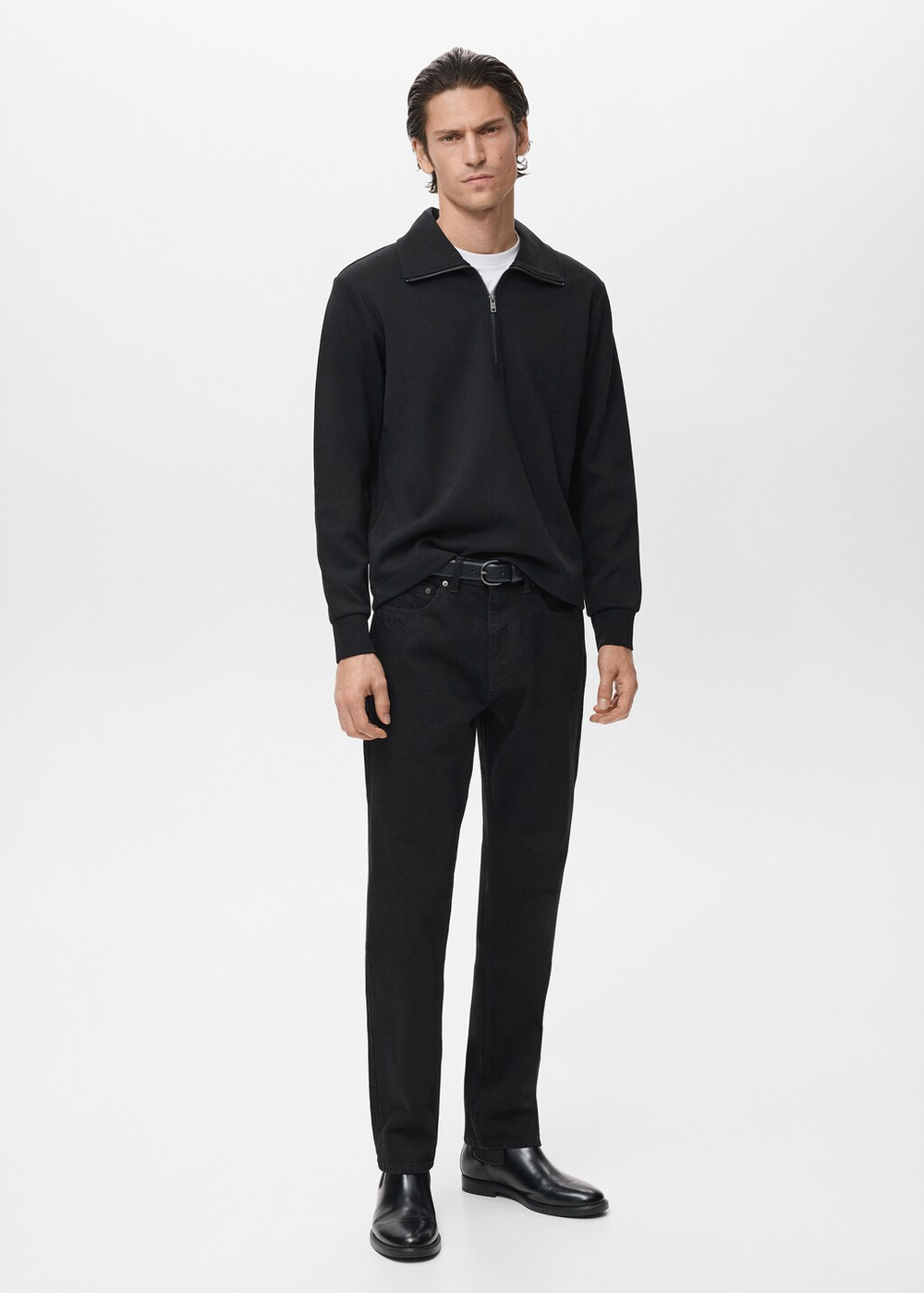 Толстовка из хлопка с воротником на молнии