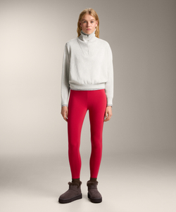 OYSHO Теплые легинсы с высокой посадкой и длиной до щиколотки, красный