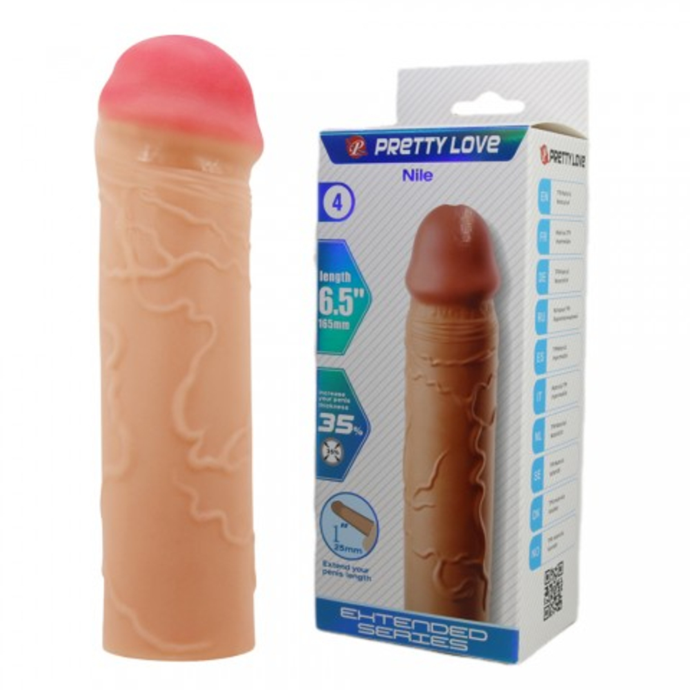 Реалистичная насадка на пенис Nile (16,5 см) телесная