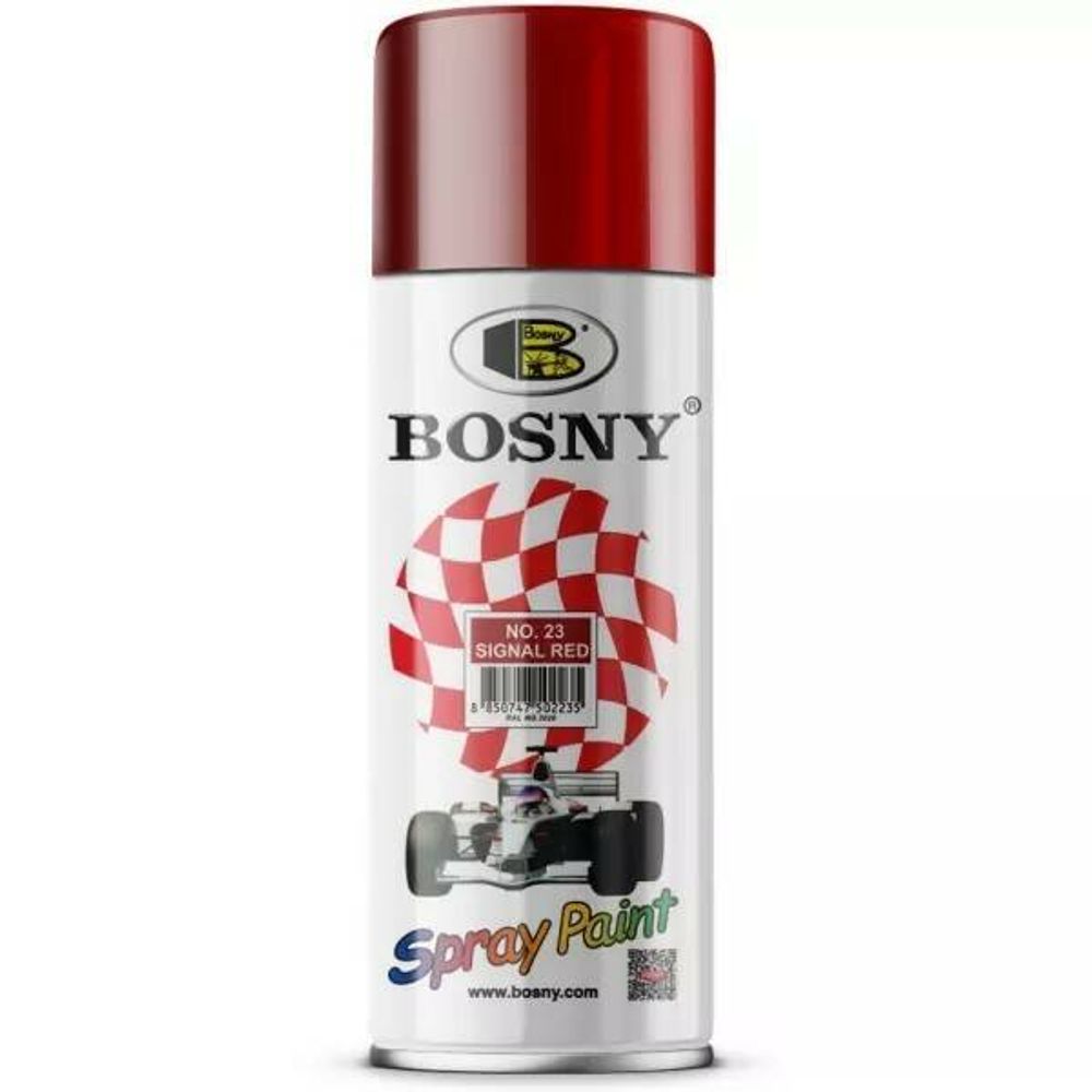 Краска аэрозольная Bosny №23 красный насыщенный  RAL3020 400мл(300г)