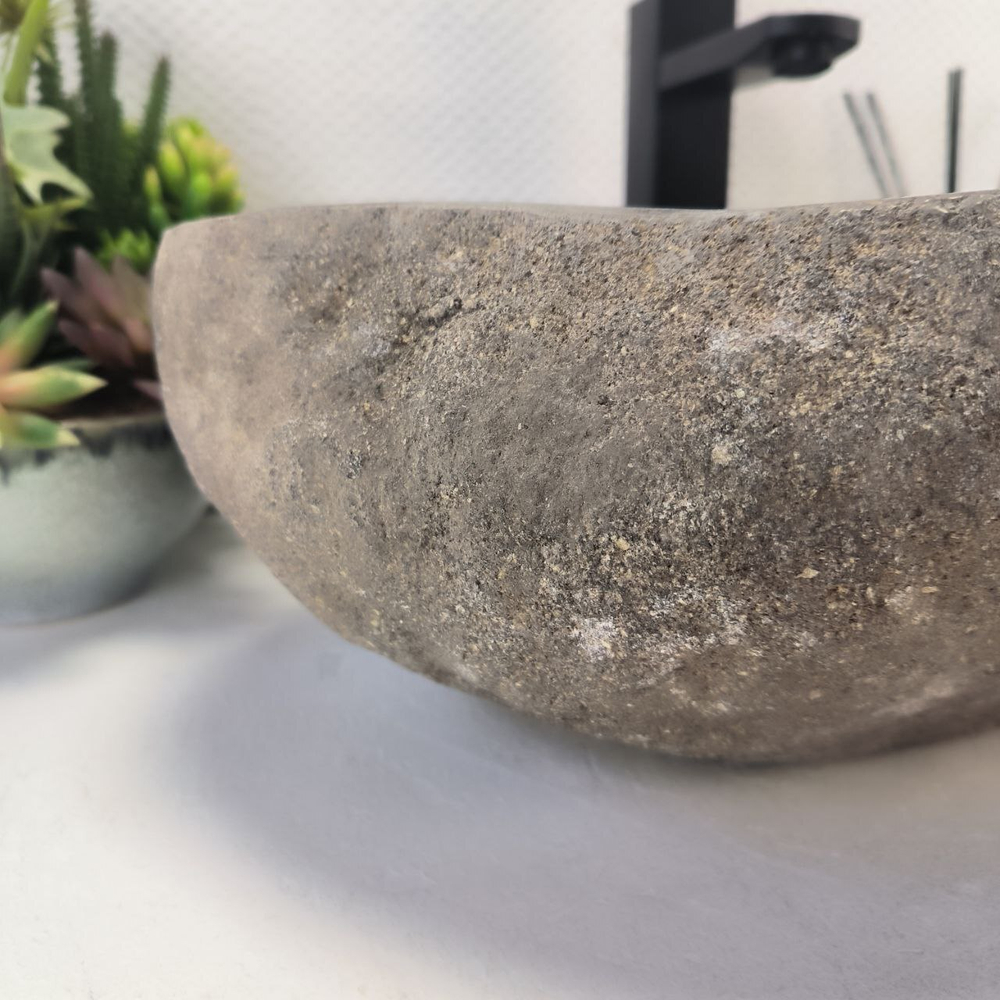 Каменная раковина из речного камня RS-63686 (46*34*15) 0122