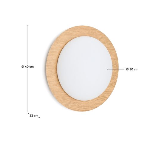 Потолочный светильник Novae из светлой шлифованной стали с имитацией дерева