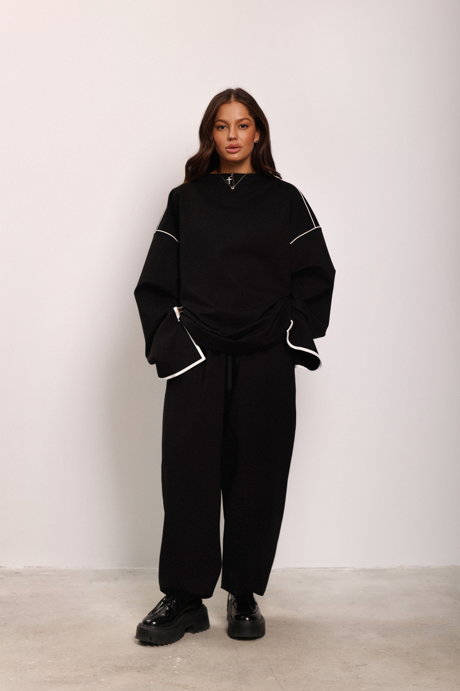 Брюки бананы из джерси