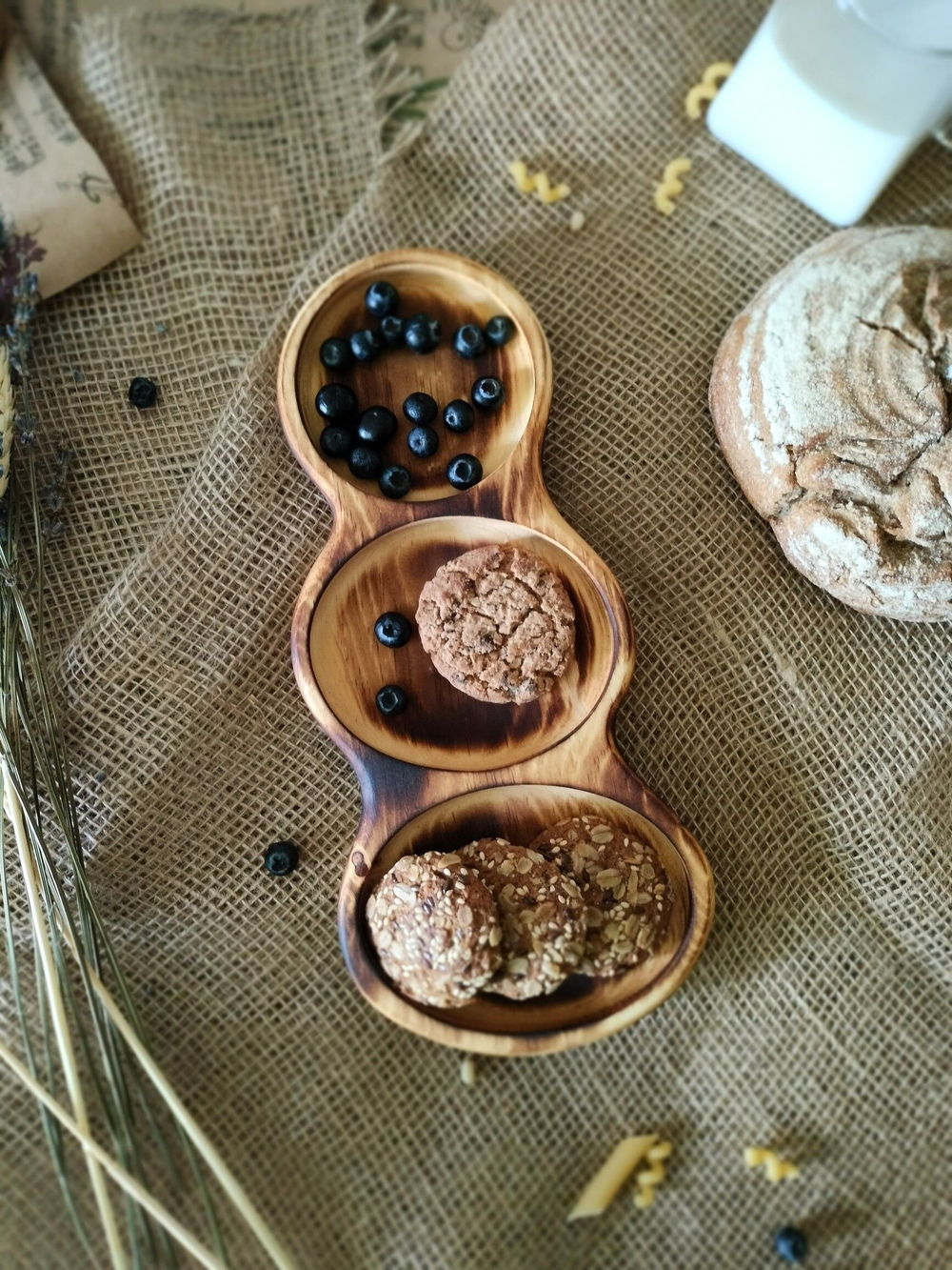 Менажница деревянная для подачи блюд и закусок "АЗИЯ"