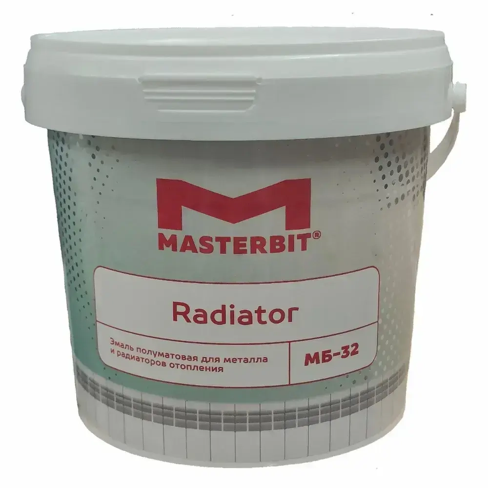 Краска для радиаторов и труб отопления без запаха МАСТЕРБИТ МБ-32 Белая (0,9 кг), не требует грунтования, прямо на металл, антикоррозионная, акриловая, быстросохнущая