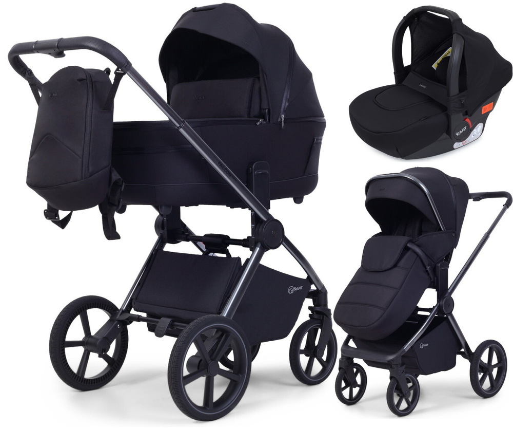 Детская коляска Rant Falcon Soft Therm 3 в 1 с автокреслом Cruise Black Black